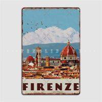 ฟลอเรนซ์วินเทจสำหรับเดินทาง Firenze อิตาลีโปสเตอร์เมทัลมีคราบโรงภาพยนตร์ห้องนั่งเล่นถ้ำผับโปสเตอร์ดีบุกวาดภาพภาพพิมพ์ลายติดผนัง