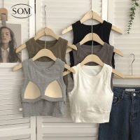 SOM Underwear เสื้อครอปทอป แขนกุด มีฟองน้ำในตัว (รหัส: 188)  B165