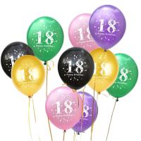 ไม้มะฮอกกานีสีทองพิมพ์ลายอายุ18ปีวัสดุตกแต่งงานปาร์ตี้ Balon Ulang Tahun 18ปี10ชิ้น