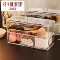 Makeup Organizer Cosmetic Storage Box Plastic Organizador Rangement Drawer Organizer Makeup Brush Storage Rack Double Layer