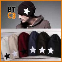 BTC3 Women Crochet Warm Beanie Winter Skull Pentacle Hip-hop Cap Knit Star Cuff Hat