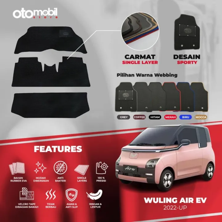 Karpet Mobil Wuling Air Ev Bahan Single Layer Rubber Eva Premium