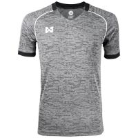 WARRIX SPORT เสื้อฟุตบอลพิมพ์ลาย คอวี WA-1547 (สีเทา)