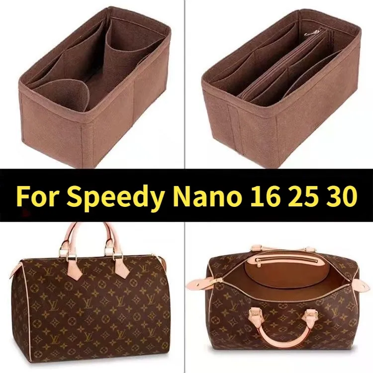 Felt Insert Bag Organizer for LV Speedy Nano16 25 30 Organiser Tote Lining