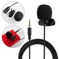 3.5mm Mini Microphone Record Studio Capacitive Condenser Microphone Clip for PC Computer Mobile Phone Desktop Notebook