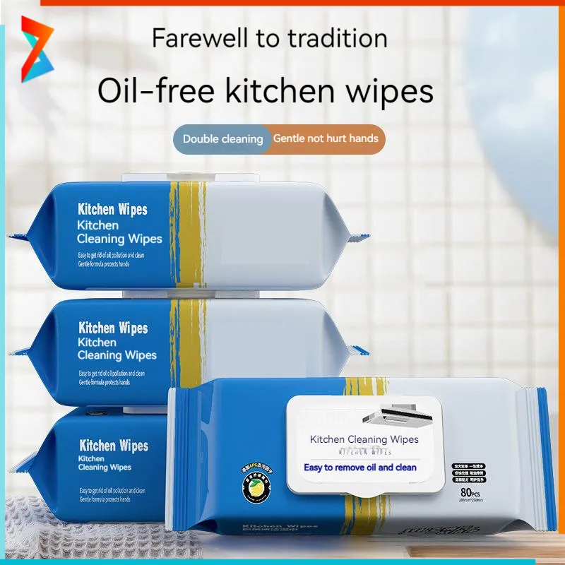 Large Pack Kitchen Wet Wipes For Strongly Removing Grease And Stains,  Disposable Cleaning Paper For Range Hood And Stove