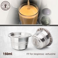 Capsulone ตัวกรองกาแฟ150มล. สำหรับ Nespresso Vertuo Vertuoline Plus สแตนเลสแคปซูลใช้ซ้ำได้เติมได้ Pod Yyuanyuan