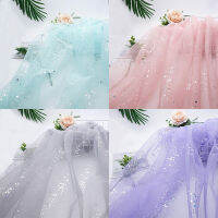 H689 100*155 ซม.Silver Dot Organza Lace Glitter ผ้าสำหรับชุดสำหรับเย็บ, งานแต่งงานปัก DIY อุปกรณ์เย็บผ้าหัตถกรรม-sdgerte