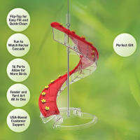 Hummingbird Feeder พลาสติกใสบรรจุง่าย Spiral Bird Feeder สำหรับสวน