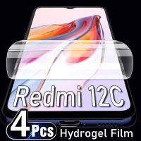 4PCS Hydrogel Film For Xiaomi Redmi 12C 12 9C NFC 9A 10A 10 2022 10C Screen Protector on Redmi A1 A2 Plus K40 K50 Gaming K60 Pro