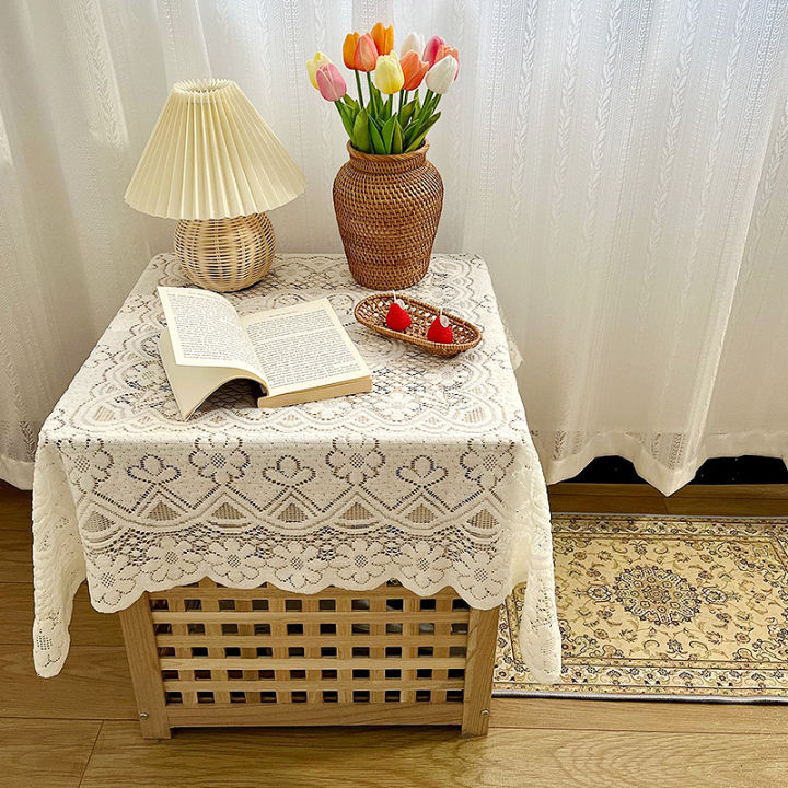 yurongfx-ผ้าปูโต๊ะลูกไม้สีขาวโต๊ะทานอาหารตกแต่งโต๊ะย้อนยุคนอร์ดิกสไตล์ยุโรปคุณภาพสูงวินเทจ1ชิ้นขายดี