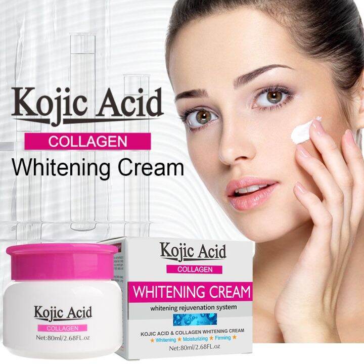 GUANJING KOJIC ACID COLLAGEN WHITENING FACE CREAM 80ML (GJ7003) Lazada