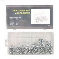 ﺴ 150x Butterfly Wing Nuts Assortment Kit with Storage Box Ear Butterfly Nut Hand Twist Tighten M5 M6 M8 Hardware Silver Fasteners