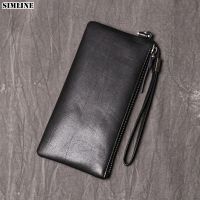 【Layor shop】 Camouflamen MaleCowhide Men 39; S LongSlim Clutch Wallets Purse With Card HolderBag