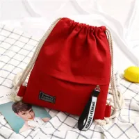 women bags Beg tali serut beg ransel kanvas wanita beg sekolah pelajar sederhana lelaki sukan beg kain kecil ransel tali leher Korea