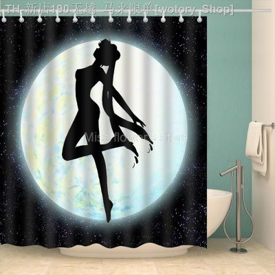 【CW】✙♦  Night Design Custom Shower Curtain Mildewproof Polyester Fabric With 12 Hooks