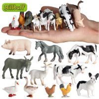 Action FiguresZZOOI 12pcs Simulation Farm Poultry Ocean Animal Action Figures Model Pig Bird Duck Hen Goose Horse Cow Dog Goat Bear Toy for children Action Figures