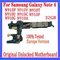 ทดสอบได้ดีสำหรับ Galaxy Note 4 N910f/N910u/N910a/N910g เมนบอร์ดขนาด32กิกะไบต์บอร์ดตรรกะปลดล็อคพร้อมกับเมนบอร์ดชิปเต็มรูปแบบ