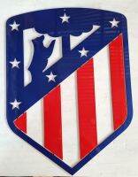 แอตเลติโก มาดริด โลโก้Atletico Madrid เหล็กตัดเลเซอร์ ขนาด30 cmหนา2.5mm ทำสีเหมือนจริงใช้สี2k สีพ่นรถยนต์ภายนอกติดตั้งได้ทุกที่ ผนั่งไม้เหล็กปูน