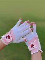 Titleist ▽₪❁ ถุงมือกอล์ฟหมวกชาวประมงของเกาหลีใต้ Malbon สำหรับผู้หญิงระบายอากาศและทนต่อการสึกหรอสีขาวสีชมพูมือซ้ายและขวาด้วยมือเปล่า