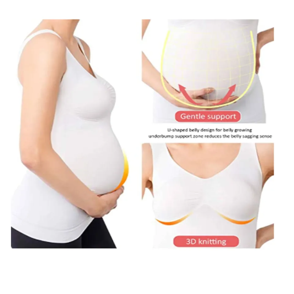 +MD Maternity Support Tank Top Seamless Sleevless Undershirt