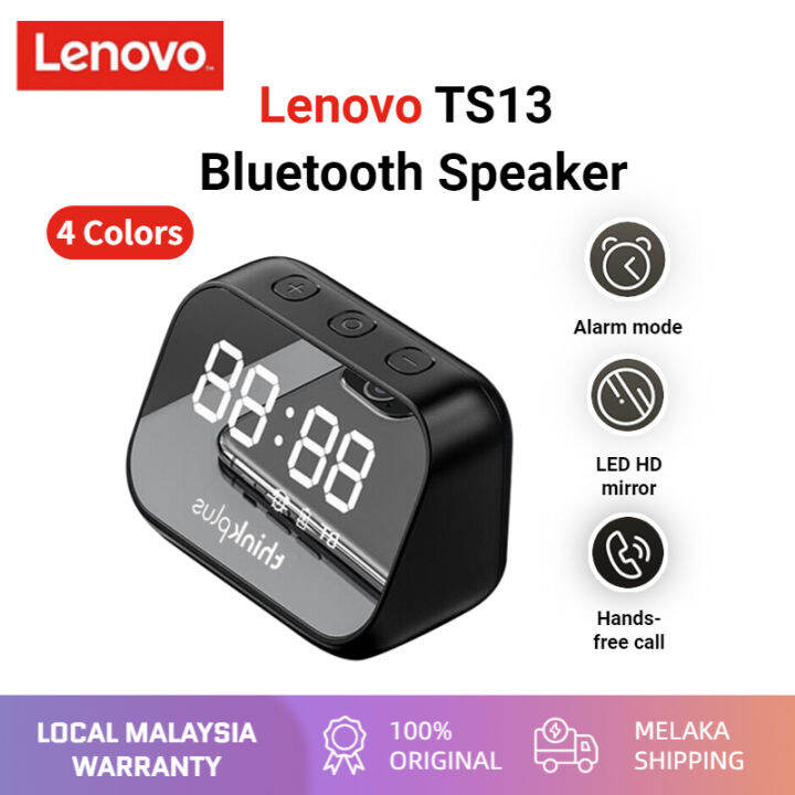 Lenovo TS13 Portable Bluetooth Speaker LED HD Mirror Alarm Clock Multifunction Speaker Subwoofer