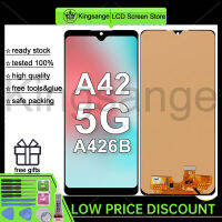 Kingsange หน้าจอ OLED ขนาด6.6นิ้วสำหรับ A42เคสหนัง Samsung Galaxy 5ก./M42 5ก. A426แอลซีดี A426B SM-M426B SM-M426B A426U /Ds อะไหล่ชุดประกอบดิจิไทเซอร์หน้าจอสัมผัส (ขนาดเล็ก)