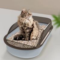 【YF】 Open Cat Litter Box Large Capacity Plastic Anti-Splash Cats Toilet Pet Sandbox Kitten Tray Bedpan Cleaning Bath Basin Supplies