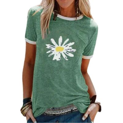 2023 WomenS Fashion Popular Cute T-Shirt Tops Trendy Pattern Casual Loose Ladies Short-Sleeved Round Neck Comfortable T-Shirt