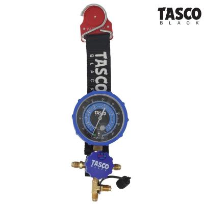 เกจ์เดี่ยววัดน้ำยาแอร์ TASCO BLACK รุ่น  TB100 II Single manigold gauge set with magnetic buckle เกจ์เดี่ยวพร้อมสายคล้อง