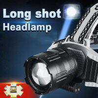 Super LED ไฟหน้าที่มีประสิทธิภาพ USB ชาร์จหัวไฟฉาย1500เมตร LED ไฟหน้าซูมหัวโคมไฟยิงยาวโคมไฟตกปลา