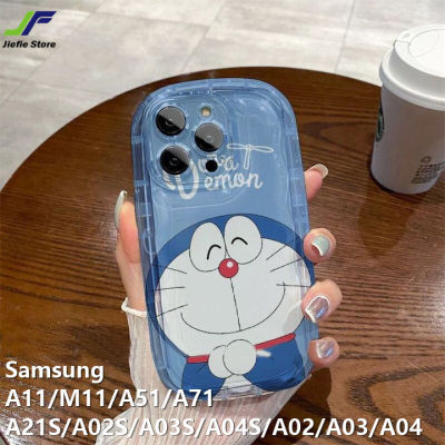 JieFie เคสนิ่มกันตกแบบใสสำหรับ Samsung Galaxy A11 / A51 / A71 / M11 / A21S / A02S / A03S / A04S / A02 / A03/A04เคสโทรศัพท์คู่รูปการ์ตูนโดราเอมอนน่ารักเคสโทรศัพท์