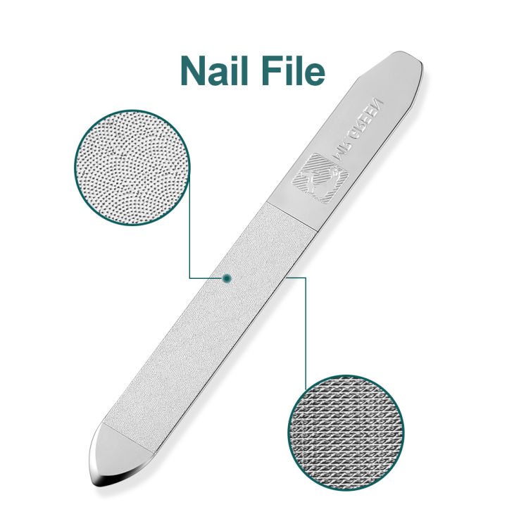 mr-green-nail-clippers-nipper-nail-tools-set-manicure-pedicure-kit-stainless-steel-travel-case-gift-nail-file-eyebrow-tweezers