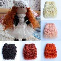 ตัวต่อขนแกะ15ซม. Wefts สีส้มสีกากีชมพูน้ำตาลวิกผมตุ๊กตาหยิกสำหรับ Bjd/sd Handmande DIY