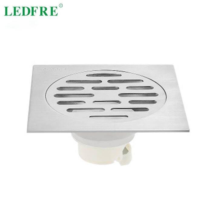 ledfre-10cmx10cm-drain-floor-shower-tile-channel-304-stainless-steel-bathroom-siphon-mesh-sink-strainer-garagehair-lf66006