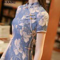 Paragraph modified cheongsam dress retro elegant young girl erosion bone lightly cooked Chinese dress in the wind everyday