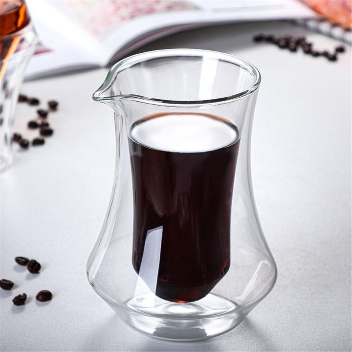 ถ้วยหม้อแบ่งกาแฟ330มล-ชุดแก้วกาแฟ-cangkir-kopi-kaca-เกรดสูงสองผนังกระจกแก้วกาแฟอุปกรณ์ชงกาแฟสไตล์ยุโรปง่าย-nmckdl