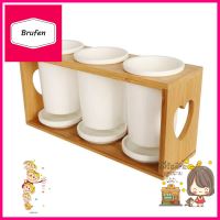 ที่ใส่อุปกรณ์บนโต๊ะอาหาร 3 ชิ้น BAMBOO3-COMPARTMENT TABLEWARE STAND SET BAMBOO **ขายดีที่สุด**