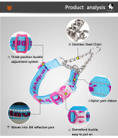 Truelove ปลอกคอสุนัข P-Chain ไนลอนกลางแจ้งคุณภาพสูงโซ่สแตนเลสปรับสะท้อนแสงสำหรับสุนัขขนาดใหญ่ TrainingTLC5372