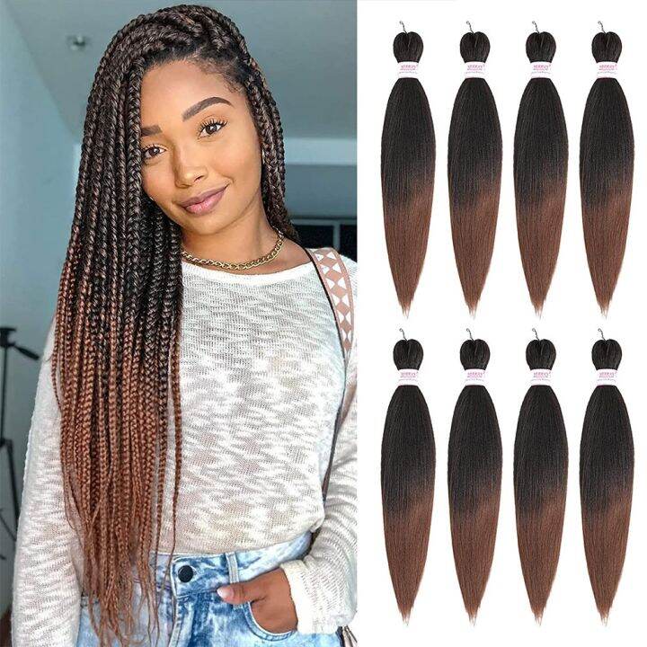 Ombre EZ Braids Crochet Hair Kanekalon Fiber Xpression Pre Stretched ...