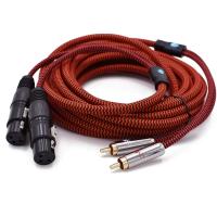 【YF】 Hifi Audio Cable Dual XLR Female to RCA Male for AMP Sound Mixer 2 3 Pin Shielding 1M 2M 3M 5M 8M 15M