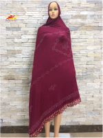 100 Soft Cotton Stitched Lace Scarf KASHKHA Scarf for African Muslim Women Dubai Pray Big Shawls With Rhinestones HB097