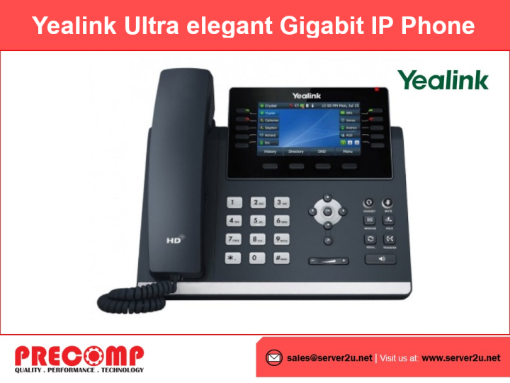 Yealink Ultra Elegant Gigabit IP Phone (SIP-T46U) | Lazada