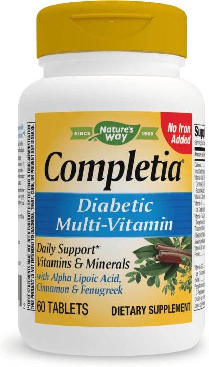 อาหารเสริมวิตามิน-และแร่ธาตุรวม-completia-diabetic-multi-vitamin-60-tablets-natures-way