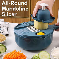 Vegetable Mandoline Slicer with Drain Strainer Basket Egg Separator Food Processor Chopper Slicer Kitchen Tool for Fruit Cutting