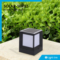 Lighttrio โคมไฟหัวเสาโซล่าเซลล์ หลอดไฟ LED 3W / 5W โคมไฟตั้งพื้น แสง warm white + Daylight 2in1 รุ่น SOLAR-BOR130 - สีดำ