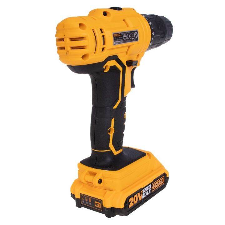 ingco-สว่านไร้สาย-20v-รุ่น-cdli20012-a-แถมแบตเตอรี่-2ก้อน-ดอกไขควง-1อัน-lithium-ion-cordless-drill-20v