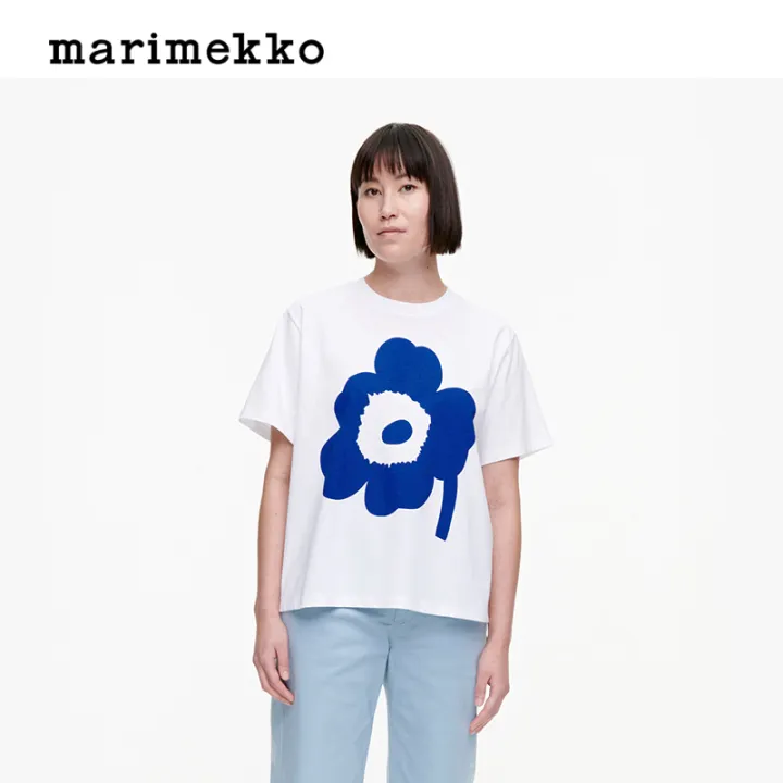 Unikko Print】Finnish Marimekko unison unisex fashion cotton print T-shirt |  Lazada Singapore