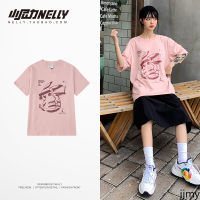 Pink Korean T-shirt Male and Female Couple Short Sleeves Cotton Loose Plus Size Teen T-shirt Oversize