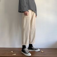 [COD] 2021 new trousers mens summer thin trendy casual Korean style tooling cropped straight loose long